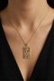 Steel 22K Rectangular Snake Necklace with Stone 45 cm |   Gold Color Non Tarnish Jewelry Women Steel Necklace - 5
