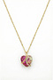Steel 22K Heart Stone Necklace 45 cm |   Gold Color Non Tarnish Jewelry Women Steel Necklace - 2