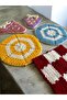Hep Trend Hand Knitted 5 Pieces Colorful Heart Square Round Mixed Fiber - 5
