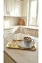 Single-Sided Gold 6-Piece Luxury Short Baton Tray 14X24 cm – Tea, Coffee and Promise Tray - 3