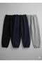 3 Pieces of Gray, Navy Blue, and Black Comfortable Fit Elastic Waistband Sweatpants