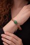 Women's Copper Bracelet Natural Green Agate Stone Cylinder Model Pure Copper Bracelet - 5
