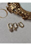Zircon Stone Heart Figured 3-Piece Gold Plated Stainless Steel Earring Set - 2
