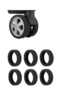 Silicone Wear-Resistant Anti-Sound Suitcase Wheel Cover Skidproof Mold - 6 Pieces Black - C01