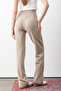 Women's Beige Buttoned Modal High Waist Trousers |   Relaxed Fit, Stretch Fabric , Shaping / Sculpting , Casual & Office - 8