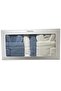 Minteks Vienna Blue - White 8 Piece Towel Bathrobe Set - Family Bathroom Towel Bathrobe Family Set - 2