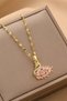 Pink Swan Pink Swan Stone Steel Necklace