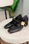 Women's Emila Black Suede Patent Leather Detail 6 cm Thick Heeled Shoes - 3