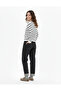 Women's Striped Button Detailed Cardigan Navy Blue - 4