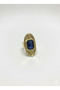 Navy Blue Crystal Stone Cast Ring