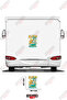 Caravan Sticker Coating with a Pelican Surfing with a Written Message of'Aloha'
