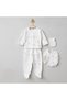 Floral Embroidered Laced Newborn Baby Girl 5-Piece Hospital Release Bodysuit Set - 2