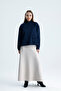 Women's Pocket Detailed Mock Neck Puff Scuba Sweatshirt (38/42 Compatible) - 6