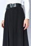 Thick Belt Detail Pleated Midi Skirt-Black | MKS2910555-1 - 7