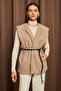 Women's Cream Belted Cashmere Vest - 4