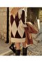Casual Hakim Collar Diamond Pattern Women's Sweater-Tunic - 3