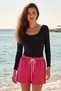 Women's Pool Sea Shorts Swimsuit 1160 Pink - 3