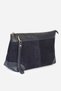 Nila Genuine Leather Clutch Bag Navy Blue Suede - 2