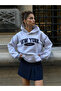 Gray 100% Cotton New York Print Hooded Sweatshirt - 3