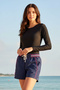 Women's Pool Sea Shorts Swimsuit 1160 Navy Blue