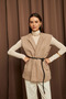 Women's Cream Belted Cashmere Vest - 2