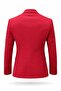 Men's Red Dobby Fabric Blazer Jacket – Single Button, Mono Collar, Double Slit Slim Fit - 2