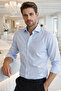 Men's Ice Blue 100% Cotton Premium Quality Long Sleeve Shirt - 2