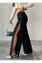 Long Boyfriend Jeans with Side Zippers and Wide Legs - 2