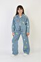 Daisy and Flower Embroidered Girls' Denim Jacket & Pants Set