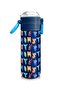 Kids Navy Blue Neon Yellow Patterned Steel Thermos with Straw and Direct Drinking 500 ml 31935 - 5