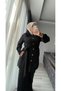 Women's Suit Fur Detailed Gold Buttoned Three Piece Suit - 3