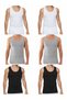 2 Black 2 Gray 2 White Men's Combed Cotton Tank Tops, Men's Underwear, Men's Casual Tank Tops