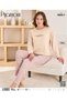 Women's Milan Fabric Long Sleeve Crew Neck Pajama Set
