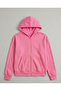 Unisex Kids Pink Zippered Hooded Sweatshirt - the Most Comfortable Basic Cardigan for School and Daily Use