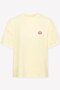 Women's Oversized T-Shirt Mermaid's Menu Printed Yellow – Crew Neck, 100% Cotton Compact Single Jersey 24/1 - 5