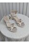White Satin Pearl Detailed Platform Shoes - 3