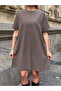 Women's Relaxed Fit Soft Short Dress Brown - 7