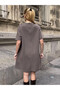 Women's Relaxed Fit Soft Short Dress Brown - 5