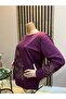Women's Middle Age and Above Viscose Colorful Leaf Patterned Stoned Stretch Fabric Mother Combed Cotton Blouse - 2