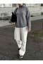 Women's Red Turtleneck Wide Cut Soft Textured Knitwear Sweater Fmoda5010 - 4