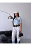 Polo Neck Scarf Detail Short Sleeve Slim Fit Knit Bluse