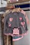 Girls' Cardigan Skirt Bag Set - 4