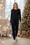 Women's Pyjamas Winter Two Pieces, Velvet Jumpsuit Home Warm Autumn Winter Long Sleeve V Neck