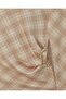 Plaid Patterned Blouse with Side Buckles -Beige - 4