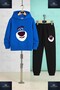 Children's Unisex 3-Piece Hooded Tracksuit Set with a Bear Face Design - 3