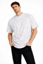 Men's Acid Wash Crew Neck Short Sleeve Oversized T-Shirt Tee - White - 4