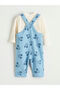 Lcw Baby Ekru Mickey Mouse Printed Baby Boy Salopet and T-Shirt - 4