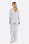 Women's Corded Fabric Polo Neck Long Sleeve Relaxed Fit Bottom Top Set - 6