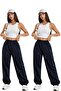 2-Piece High Waist Winter Fleece-Lined Unisex Full-Fit Elastic Leggings Sweatpants