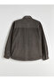 Khaki Comfortable Fit Long Sleeve Velvet Men's Shirt Jacket - 2